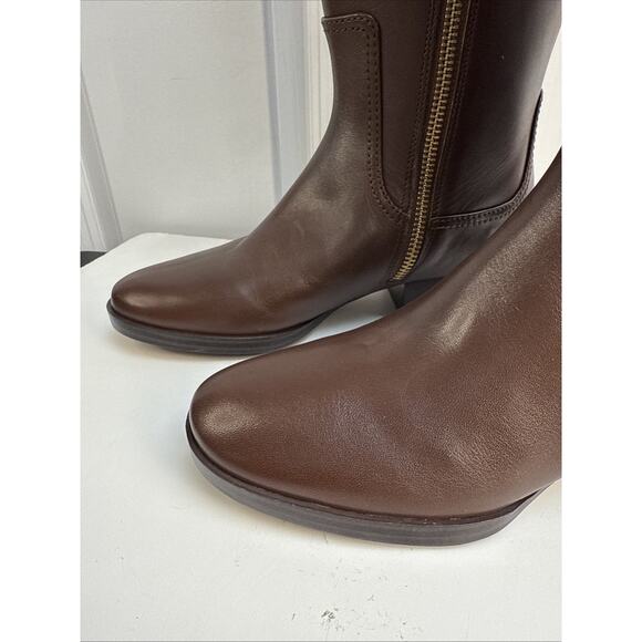 Michael Kors Harland Knee High Riding Boots Brown Leather 5M Wide Calf NWB - Picture 4 of 12